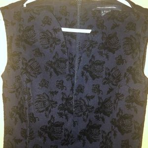 Navy blue floral dress